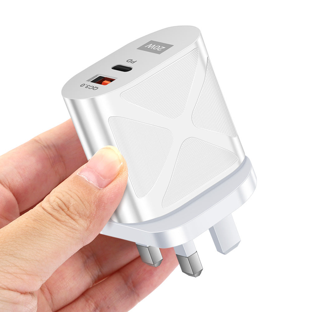 LED luminous PD20W+QC3.0 4A mobile phone charger fast charging dual port fast charging head