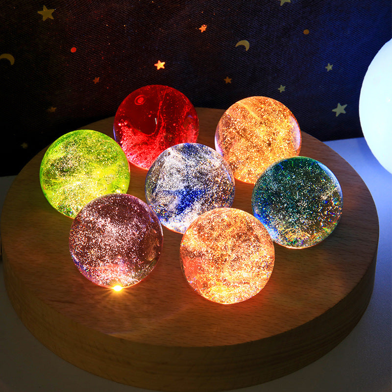 Colorful glass beads dragon beads glowing crystal balls desktop home decor ornaments birthday gifts small night lights