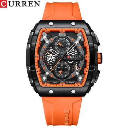 CURREN 8442 Men's Waterproof Six Needle Quartz Calendar Tape Men's Multifunctional