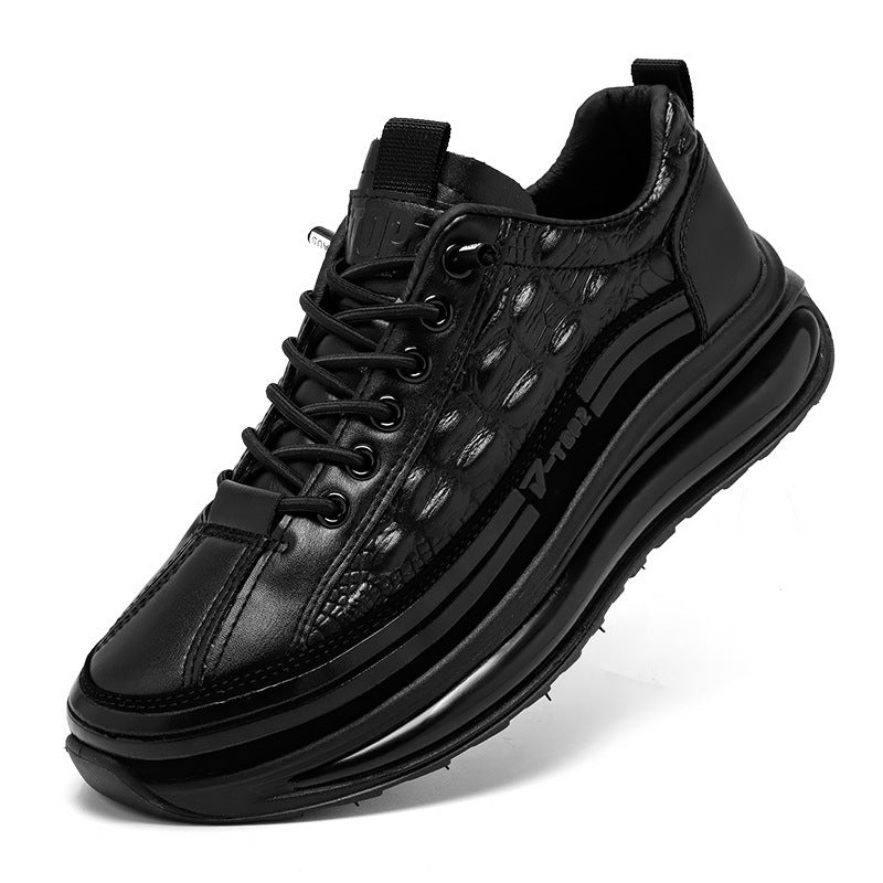 Men's Retro Trend Casual Lightweight Thick-soled Crocodile Leather Shoes