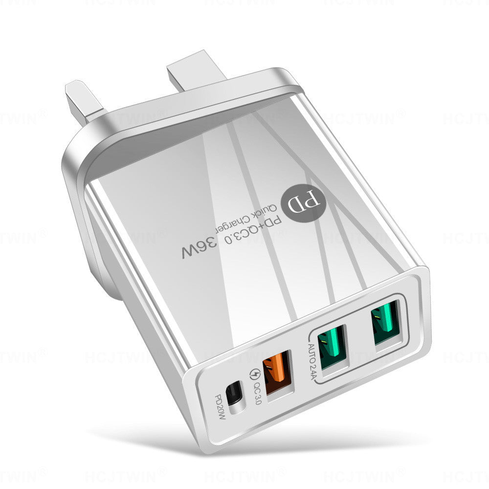 36W PD20W+QC3.0 2.4A dual USB fast charging mobile phone charger 2USB with PD charging head travel charger