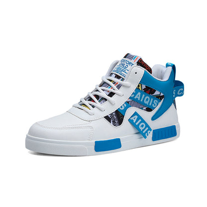 Four Seasons New Men's Casual Shoes Fashionable Outdoor Sports Shoes Trendy High Top Board Shoes