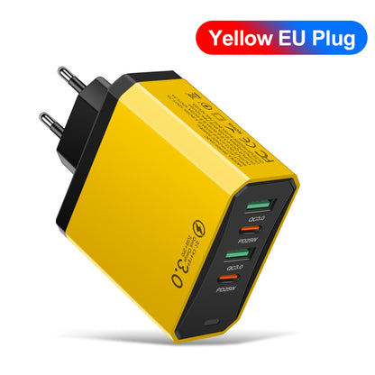 Four in one 2USB+2PD mobile phone charger, tablet plug, European, American and British standard super fast charging