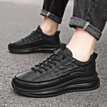 Men's Retro Trend Casual Lightweight Thick-soled Crocodile Leather Shoes