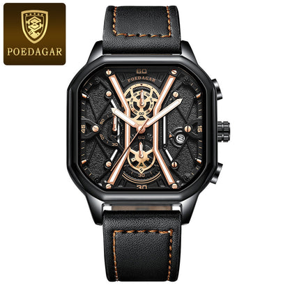 Quartz Men's Watches Luxury Fashion Wristwatches Chronograph Luminous