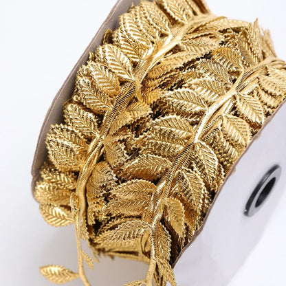 100Meter/Roll Printed Gift Wrap Ribbon Bows Golden Ribbon For Home Party Decorative Handmade DIY  Tree Leaf Ribbon For Crafts