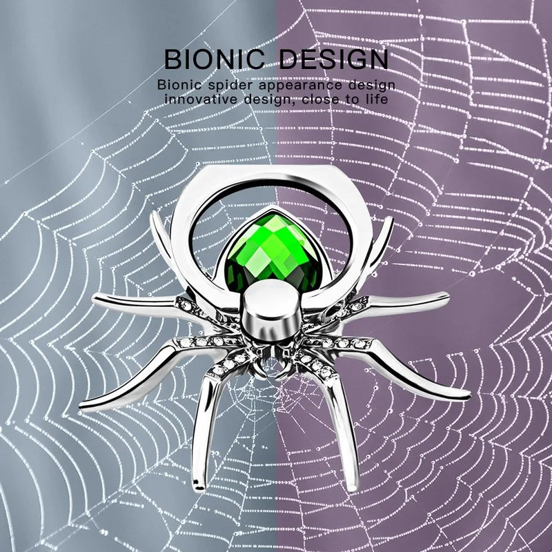 Universal Luxury Biling Diamond Metal Spider Mobile Phone Finger Ring Holder 360 Rotate Stand for iPhone Sumsang Huawei Xiaomi