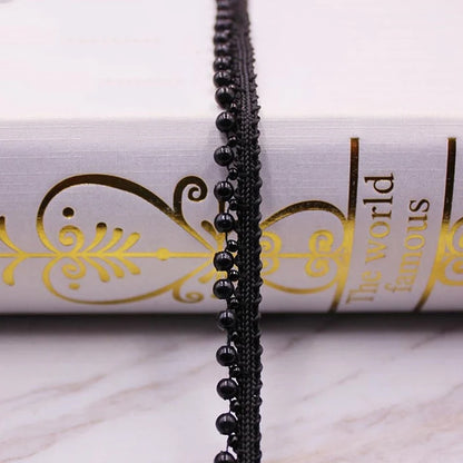 1 Yard White Black Gold Pearl Lace Trim Crease Mesh Ribbon Lace Fabric Collar Dress Sewing Garment Headdress Materials 3/4/6/8mm