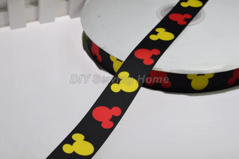 1" (25mm) width, Grosgrain printed  ribbon Polyester Grosgrain ribbon, DIY hairbow accessories, gift package#2929