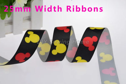 1" (25mm) width, Grosgrain printed  ribbon Polyester Grosgrain ribbon, DIY hairbow accessories, gift package#2929