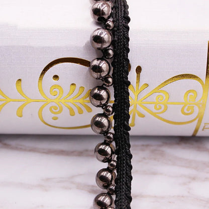 1 Yard White Black Gold Pearl Lace Trim Crease Mesh Ribbon Lace Fabric Collar Dress Sewing Garment Headdress Materials 3/4/6/8mm