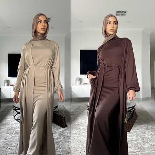 Dubai Middle East Turkey Elegant Dress Cardigan Suit