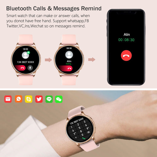 Bluetooth Smart Call Watch Heart Rate Blood Pressure Monitor