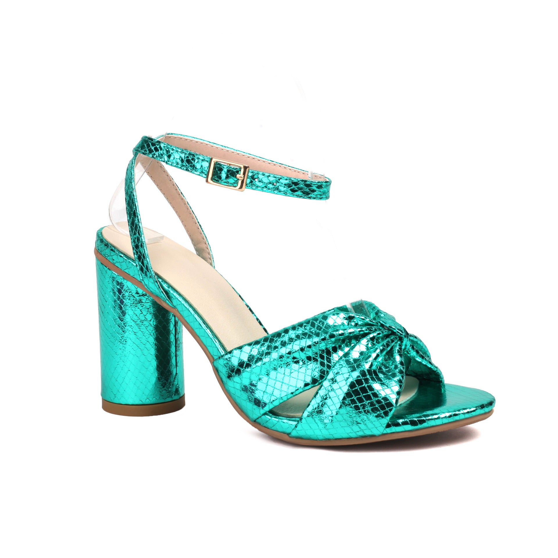 High Heel Plus Size Peep Toe Ankle Buckle Sandals
