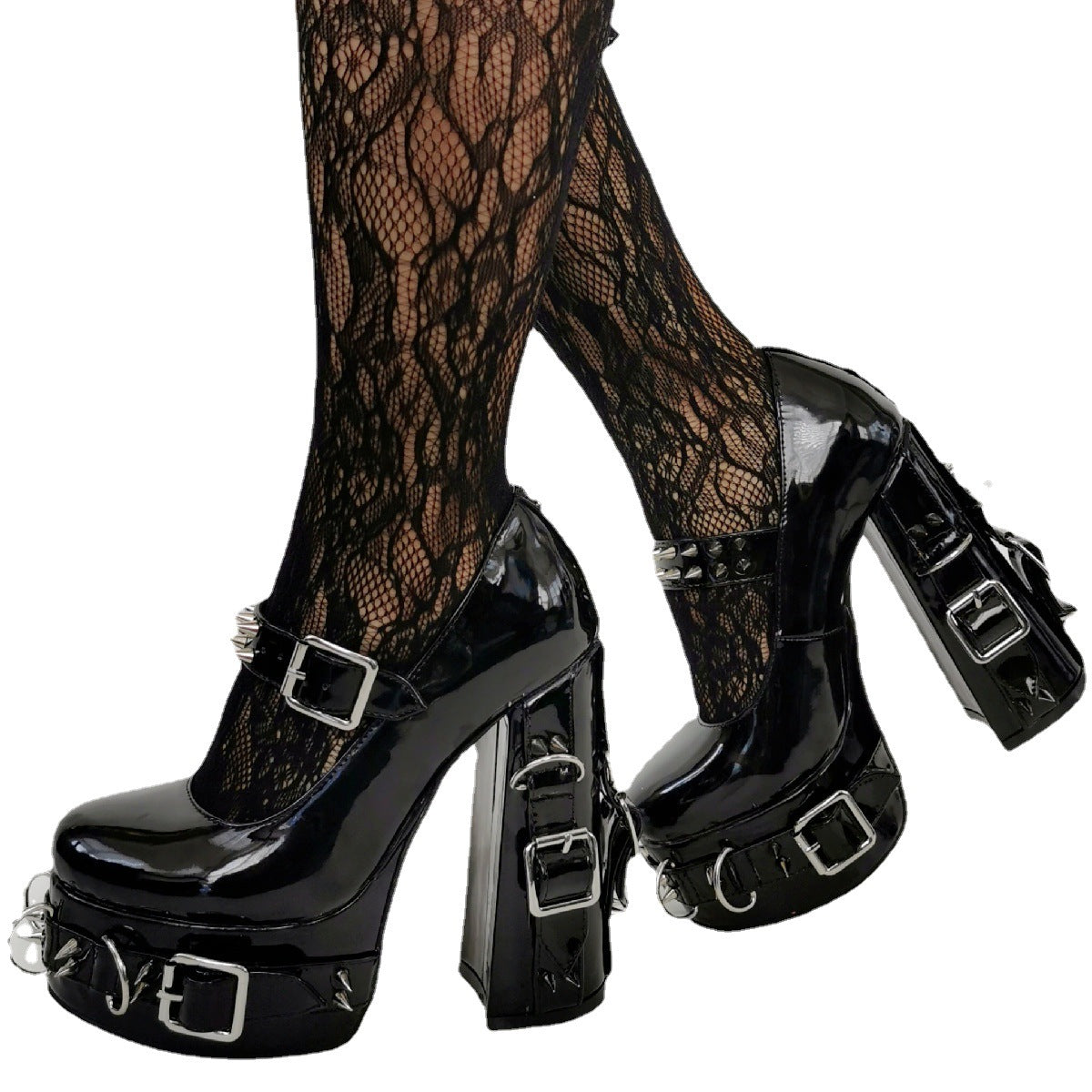 European And American Goths Rivet Y2g Hot Girl Water Platform Thick High Heel Large Size Women's Shoes