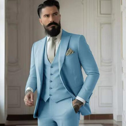 Men's Slim Fit Solid Color Business Suit