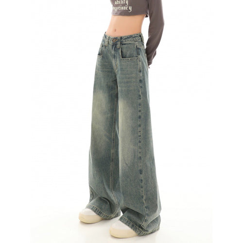 High Waist Design Loose Mop Pants