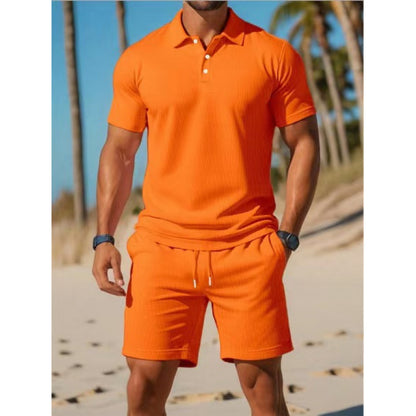 Summer Casual Sports All-matching Slim Fit Short-sleeved Polo Shirt Shorts