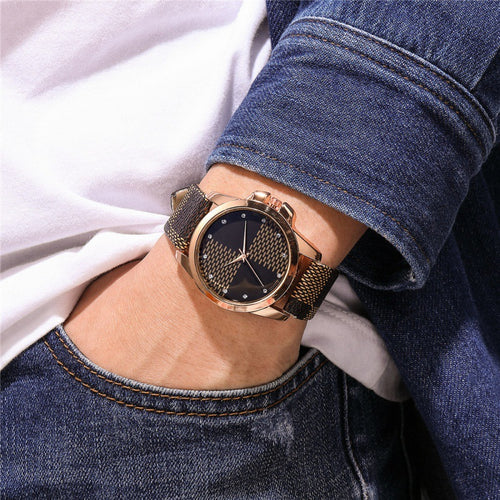 Fashion Personality Plaid Men's Casual Watch