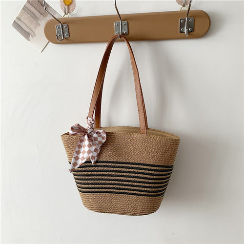 Woven Simple High-grade Large Capacity Commuter Tote Bag Women