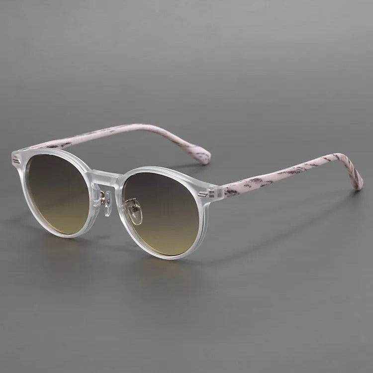 Retro Frosted Round Rim Sunglasses UV-proof Strong Light