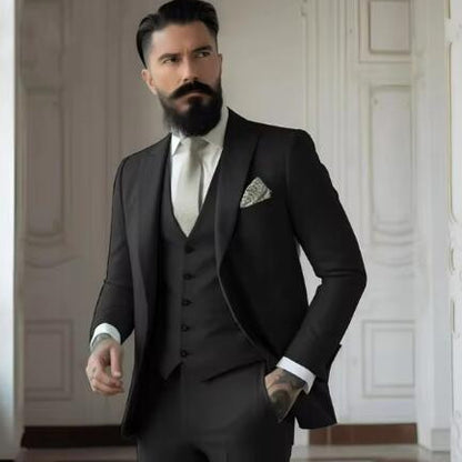 Men's Slim Fit Solid Color Business Suit