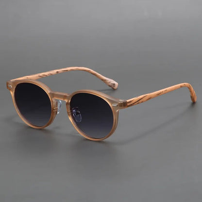 Retro Frosted Round Rim Sunglasses UV-proof Strong Light