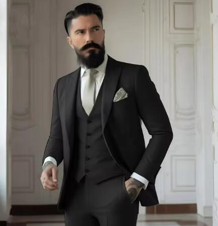 Men's Slim Fit Solid Color Business Suit