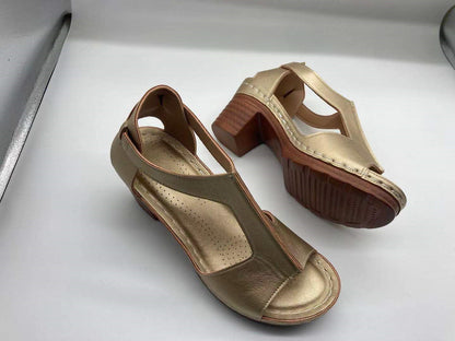 Peep Toe Plus Size Wedge Open Toe Buckle Roman Style High Heel Sandals