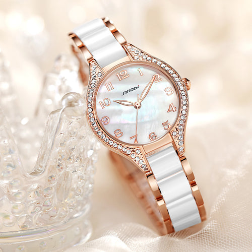 Diamond Steel Strap Waterproof Quartz Watch