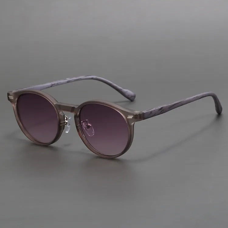 Retro Frosted Round Rim Sunglasses UV-proof Strong Light