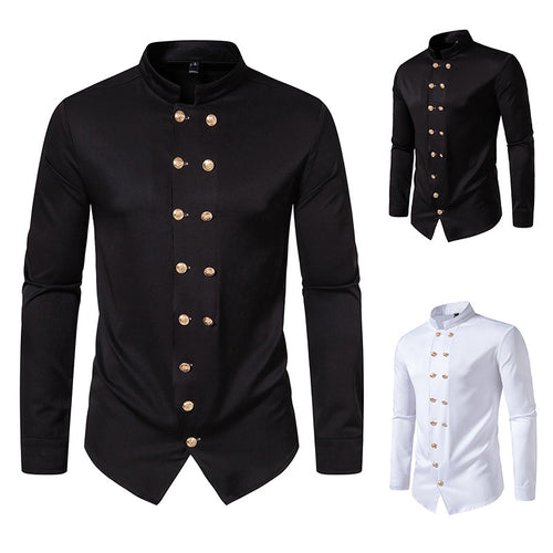 Autumn And Winter New Men's Fashion Solid Color Shirt