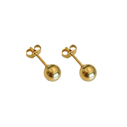 Simple Stainless Steel Ball Stud Earrings