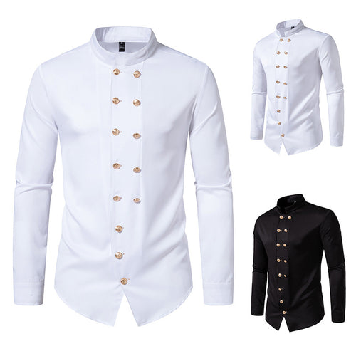 Autumn And Winter New Men's Fashion Solid Color Shirt