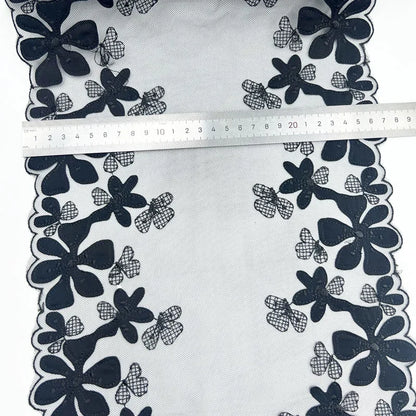 1 Yards Tulle Embroidered Lace Trim DIY Bra Dress Sewing Fabrics Quality Tulle Mesh Trim Fabric For Craft Lingerie Accessories