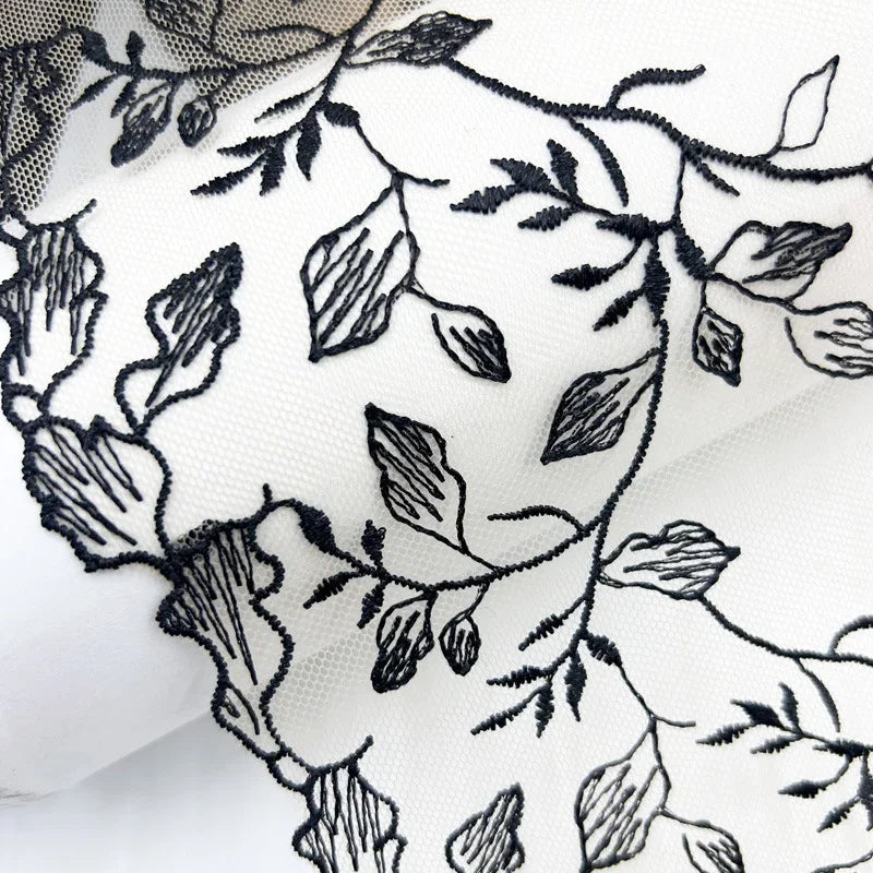 1 Yards Tulle Embroidered Lace Trim DIY Bra Dress Sewing Fabrics Quality Tulle Mesh Trim Fabric For Craft Lingerie Accessories