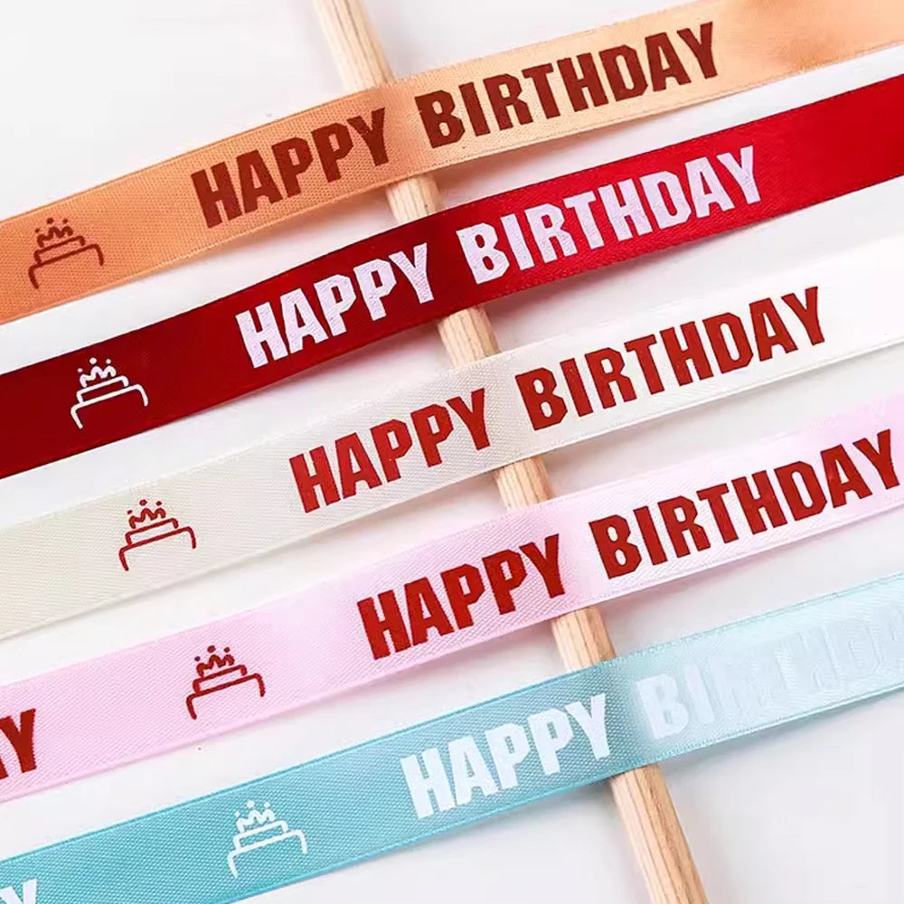 100Yards/lot 10mm-39mm Customized Logo Printed Satin Ribbons for Gift Box Packaging Party Wedding Personalized Decoration