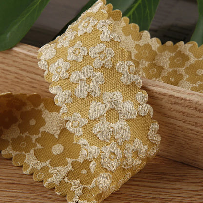 10 Yards Flowers Wavy Edge Lace Ribbon DIY Handmade Material Headdress For Hair Bows 25MM38MM Craft Accessories