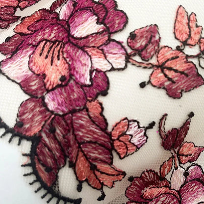 1 Yards Tulle Embroidered Lace Trim DIY Bra Dress Sewing Fabrics Quality Tulle Mesh Trim Fabric For Craft Lingerie Accessories