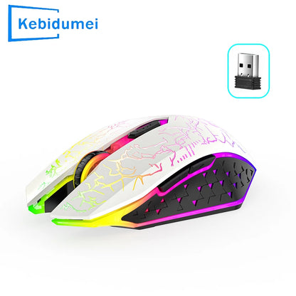 Wireless Mouse Bluetooth 2.4G Dual-mode Rechargeable Mouse RGB Backlight E-Sports 800-1200-1600 DPI Mice for PC Laptop Macbook