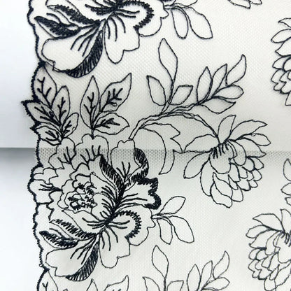 1 Yards Black Flower Brown Embroidery Lace Bra Grey DIY Craft Sewing Supplies Skirt Hem Decoration Accessories