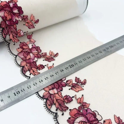 1 Yards Tulle Embroidered Lace Trim DIY Bra Dress Sewing Fabrics Quality Tulle Mesh Trim Fabric For Craft Lingerie Accessories