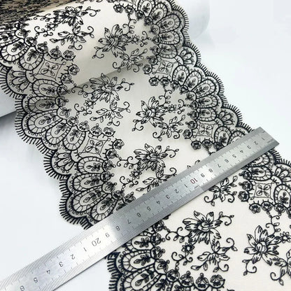1 Yards Tulle Embroidered Lace Trim DIY Bra Dress Sewing Fabrics Quality Tulle Mesh Trim Fabric For Craft Lingerie Accessories