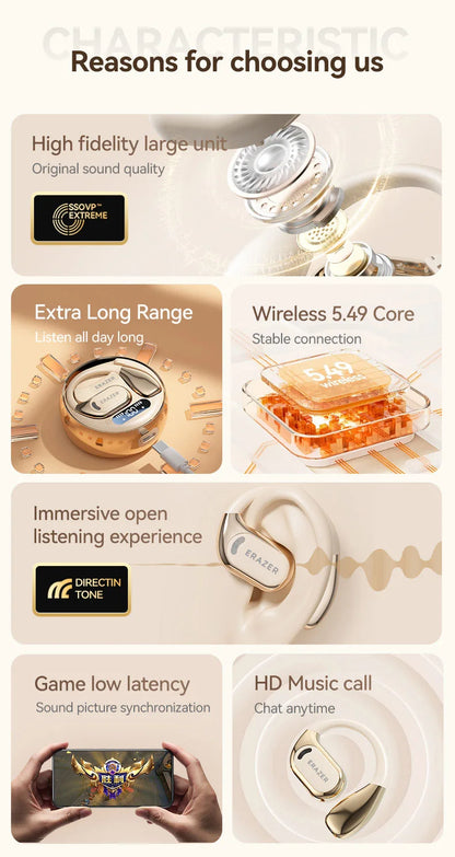 OWS Lenovo ERAZER XF20 Bluetooth V5.49 Earphones Open Sports Wireless Headphones Noise Reduction Waterproof