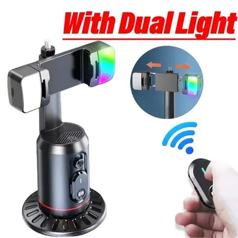 FANGTUOSI 360 Rotation Follow-up Gimbal Stabilizer Monopod Desktop Tracking Gimbal with Remote for Phone Live Photography