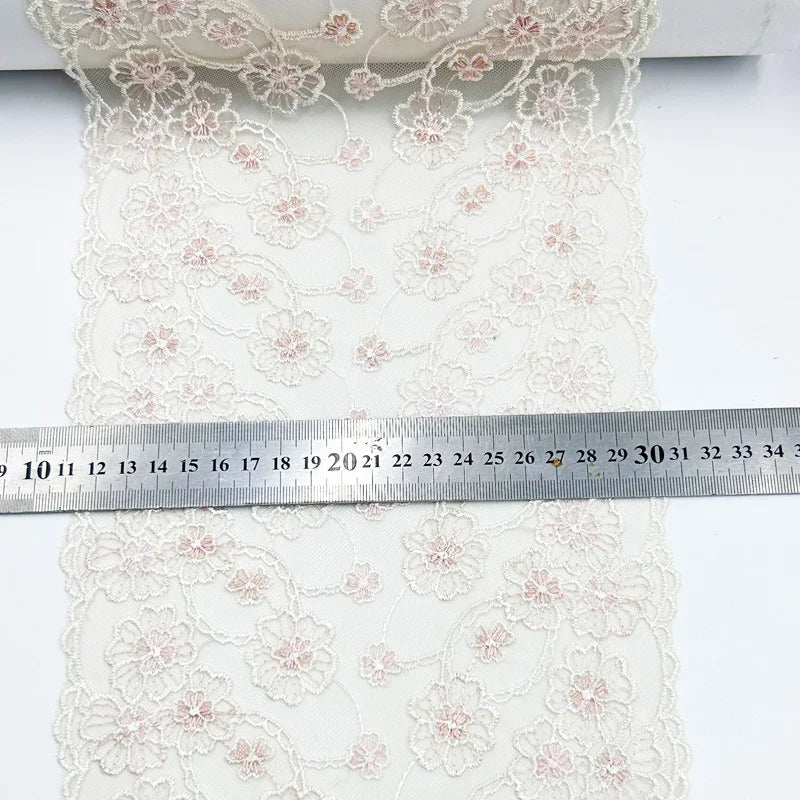 1 Yards Tulle Embroidered Lace Trim DIY Bra Dress Sewing Fabrics Quality Tulle Mesh Trim Fabric For Craft Lingerie Accessories