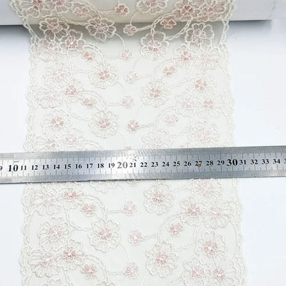 1 Yards Tulle Embroidered Lace Trim DIY Bra Dress Sewing Fabrics Quality Tulle Mesh Trim Fabric For Craft Lingerie Accessories