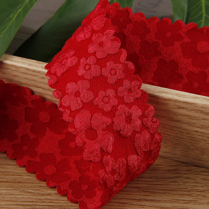 10 Yards Flowers Wavy Edge Lace Ribbon DIY Handmade Material Headdress For Hair Bows 25MM38MM Craft Accessories