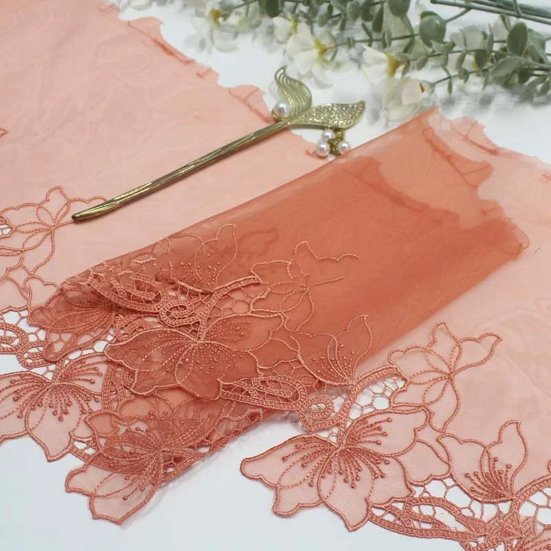 1 Yards Black Flower Brown Embroidery Lace Bra Grey DIY Craft Sewing Supplies Skirt Hem Decoration Accessories