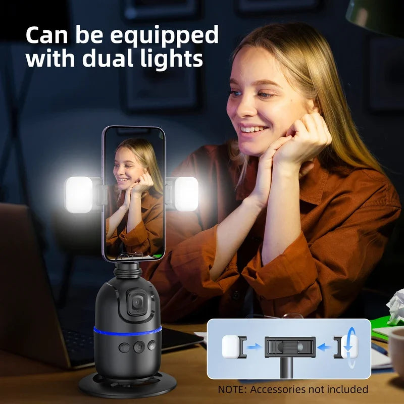 Auto Face Tracking Tripod, Smart 360°Auto Face Tracking AI SmartPhone Holder Tripod Stabilizer For Smartphone Video Recording